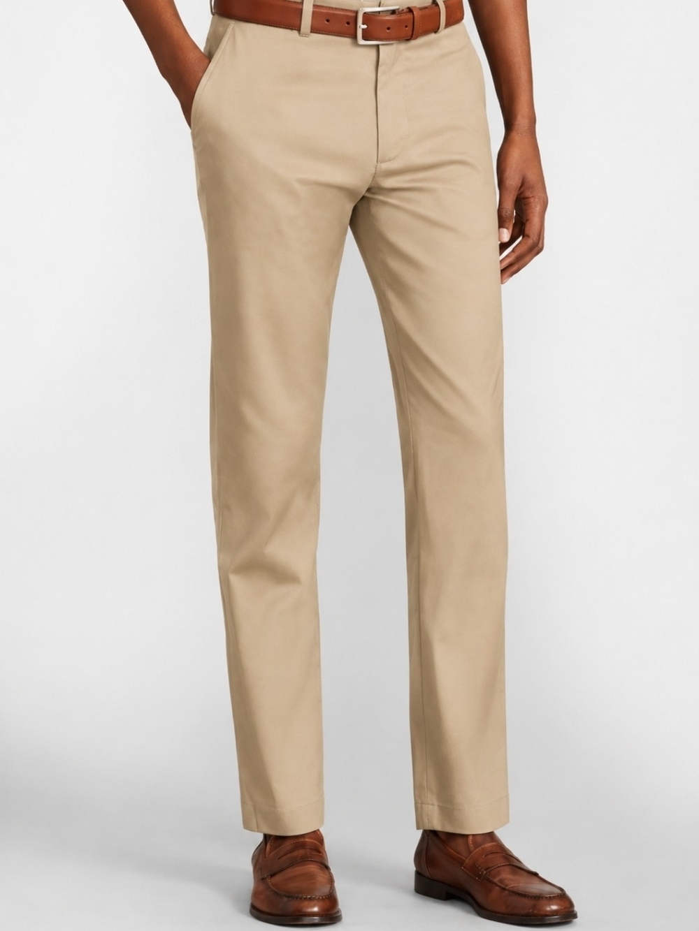 Brooks Brothers Tan Milano Fit Stretch Chinos 34x30 Excellent Condition
